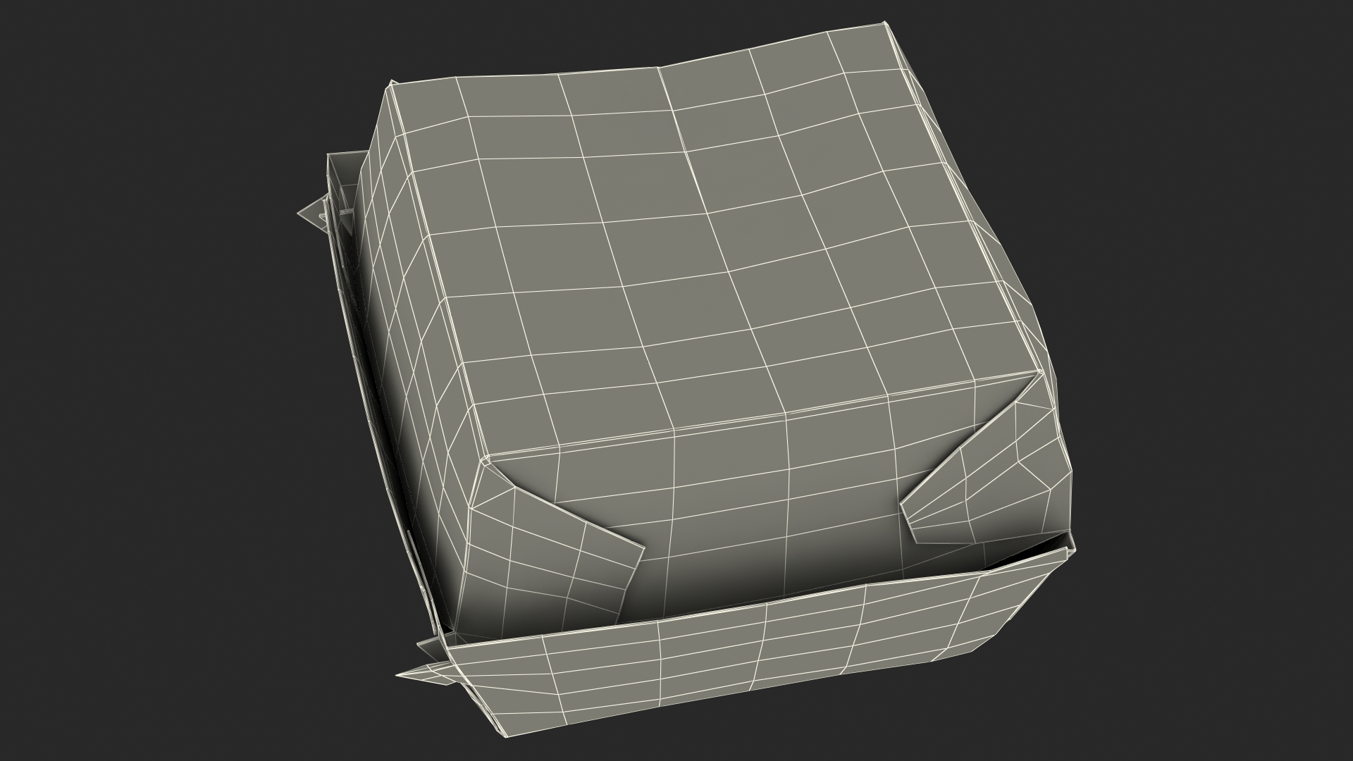 Burger Box Brown Paper 3D