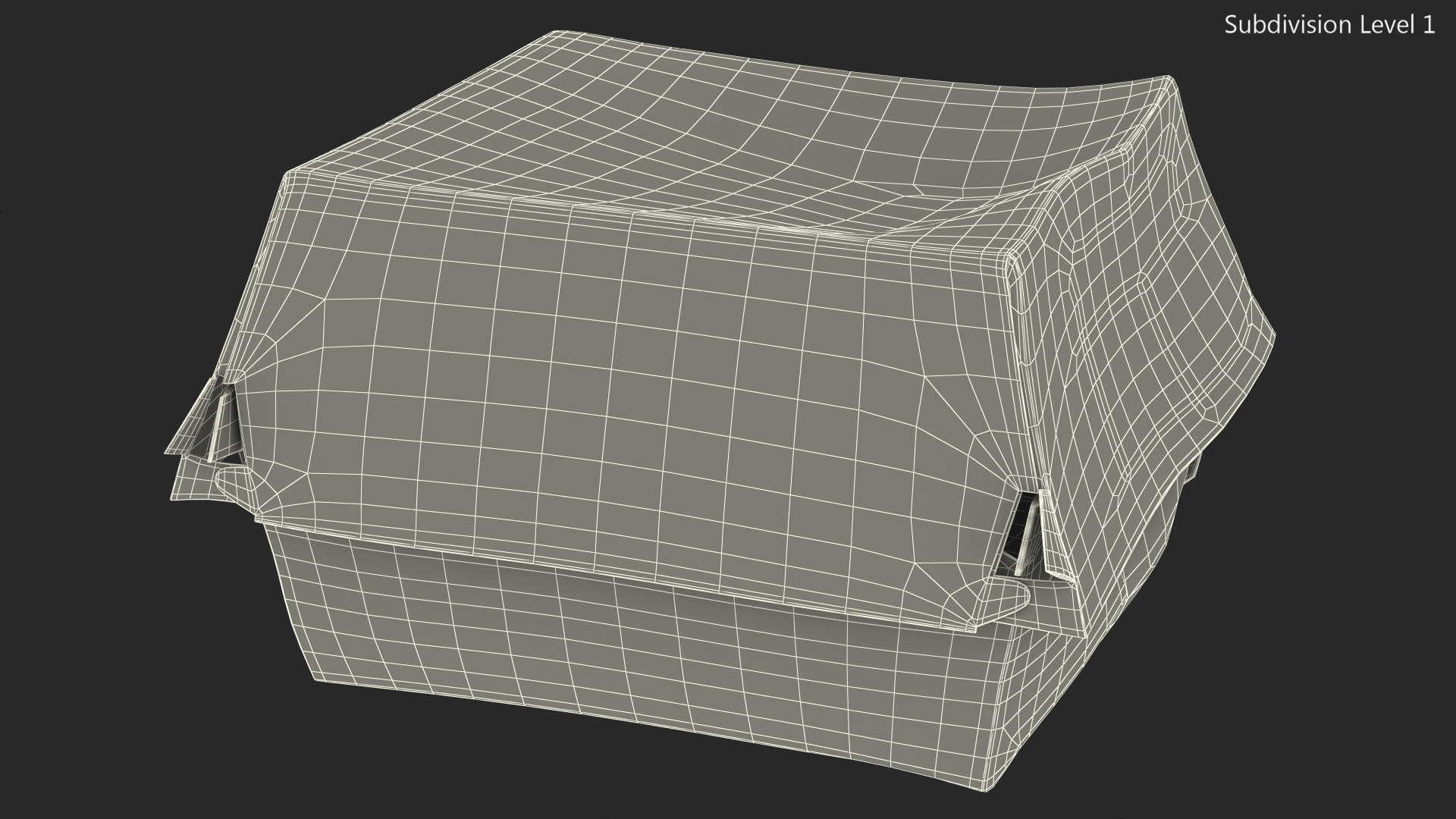 Burger Box Brown Paper 3D