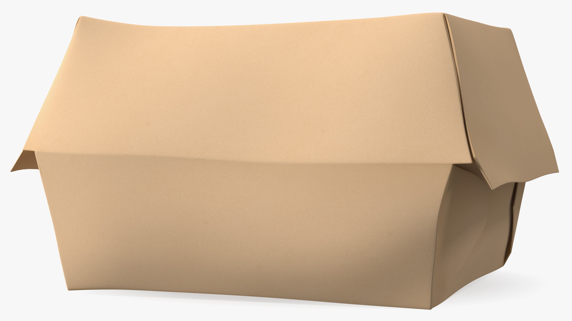 Burger Box Brown Paper 3D