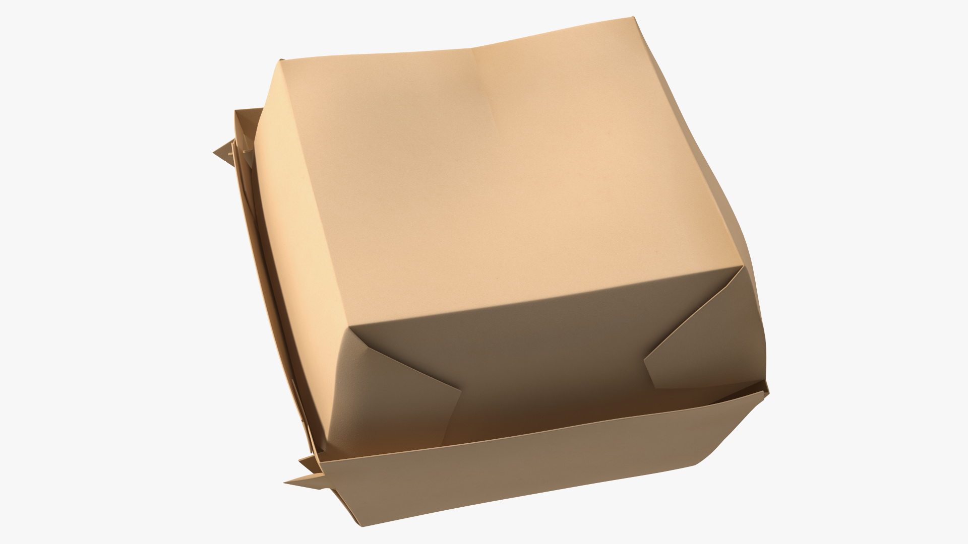 Burger Box Brown Paper 3D