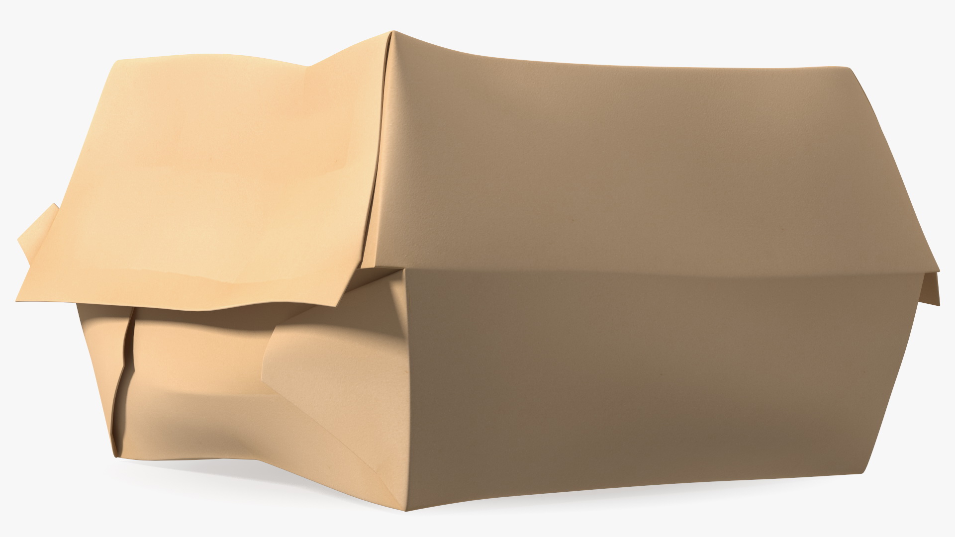 Burger Box Brown Paper 3D