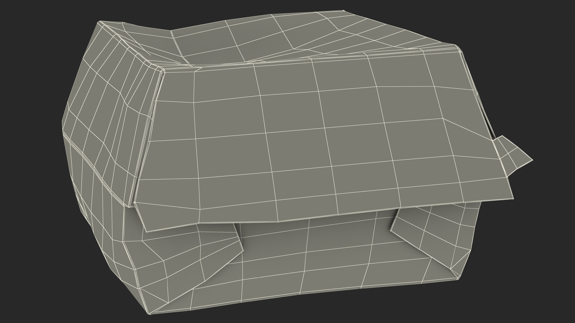 Burger Box Brown Paper 3D