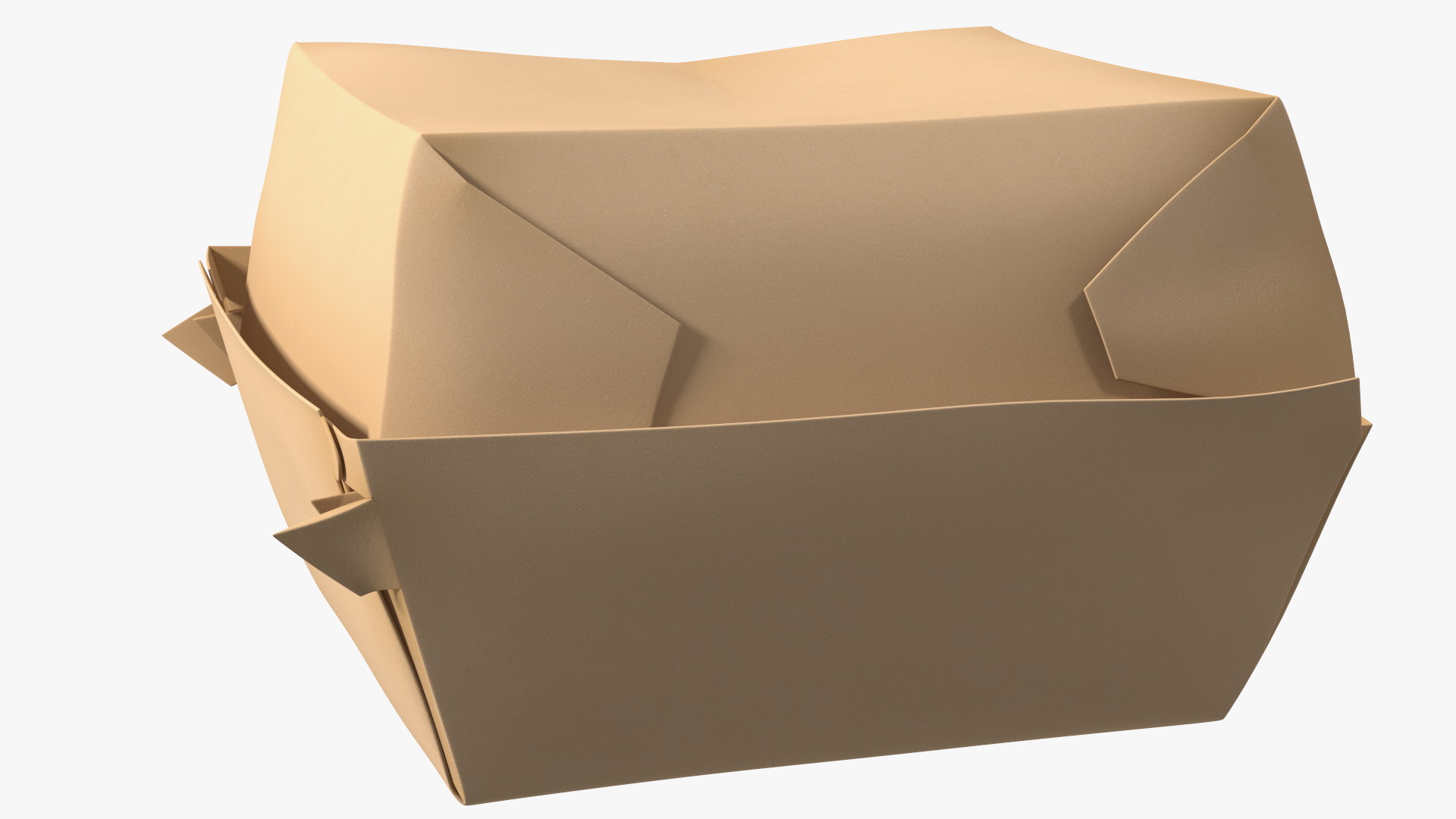 Burger Box Brown Paper 3D