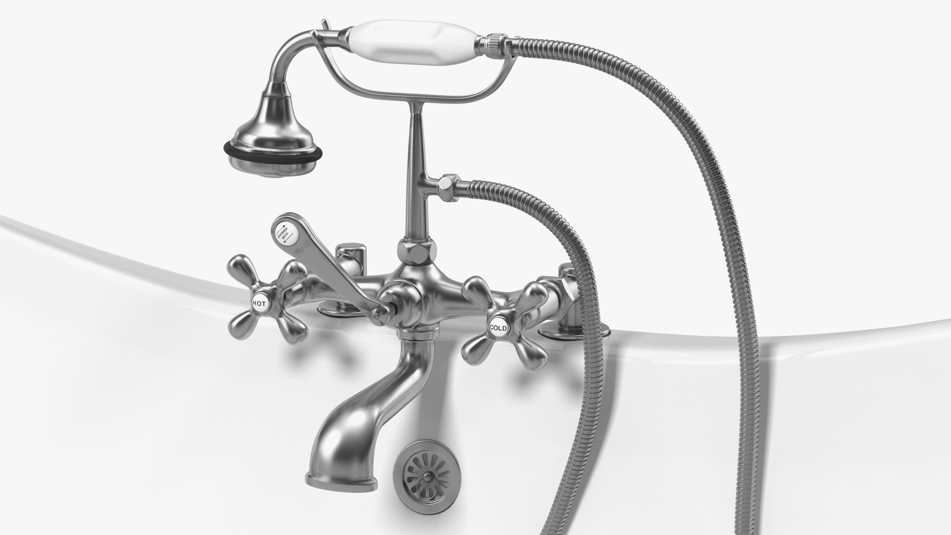 3D model Double Slipper Clawfoot Tub with Aqueduct Blue Exterior