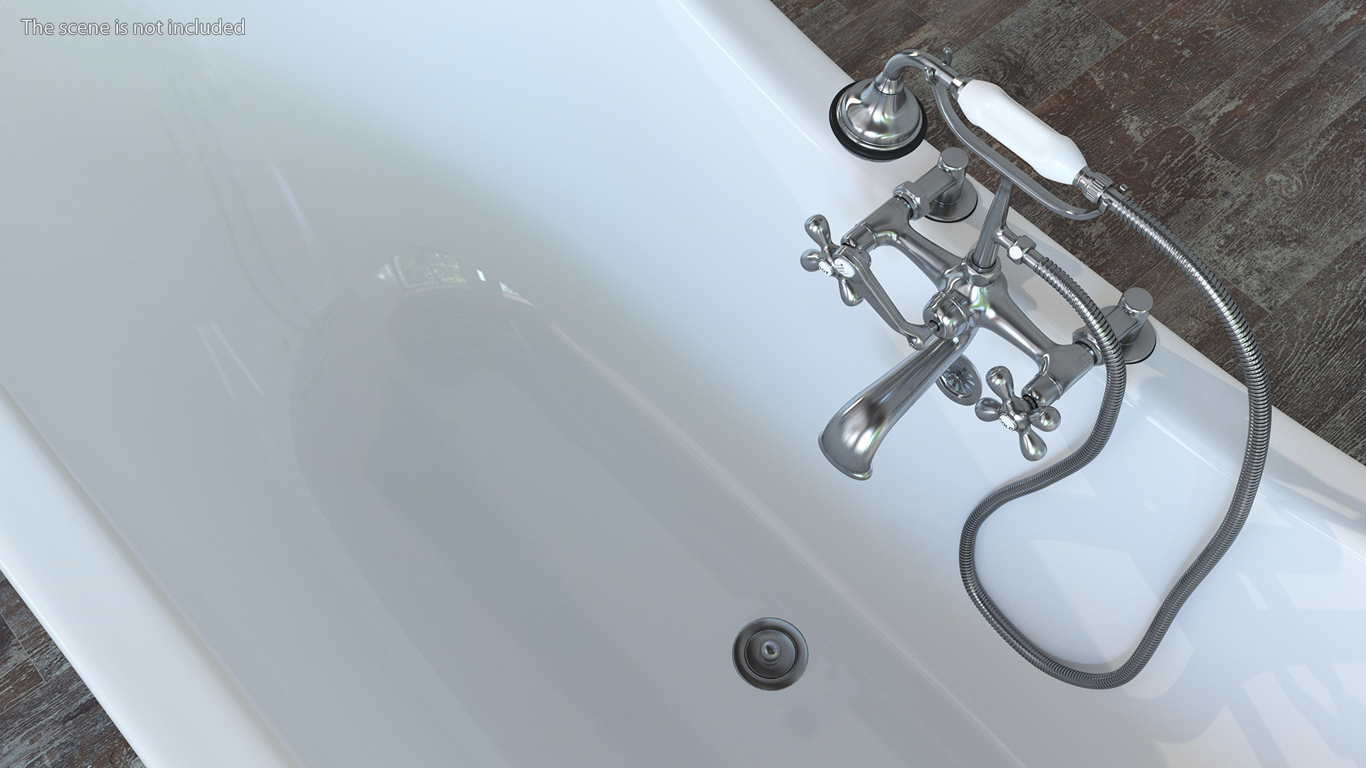 3D model Double Slipper Clawfoot Tub with Aqueduct Blue Exterior