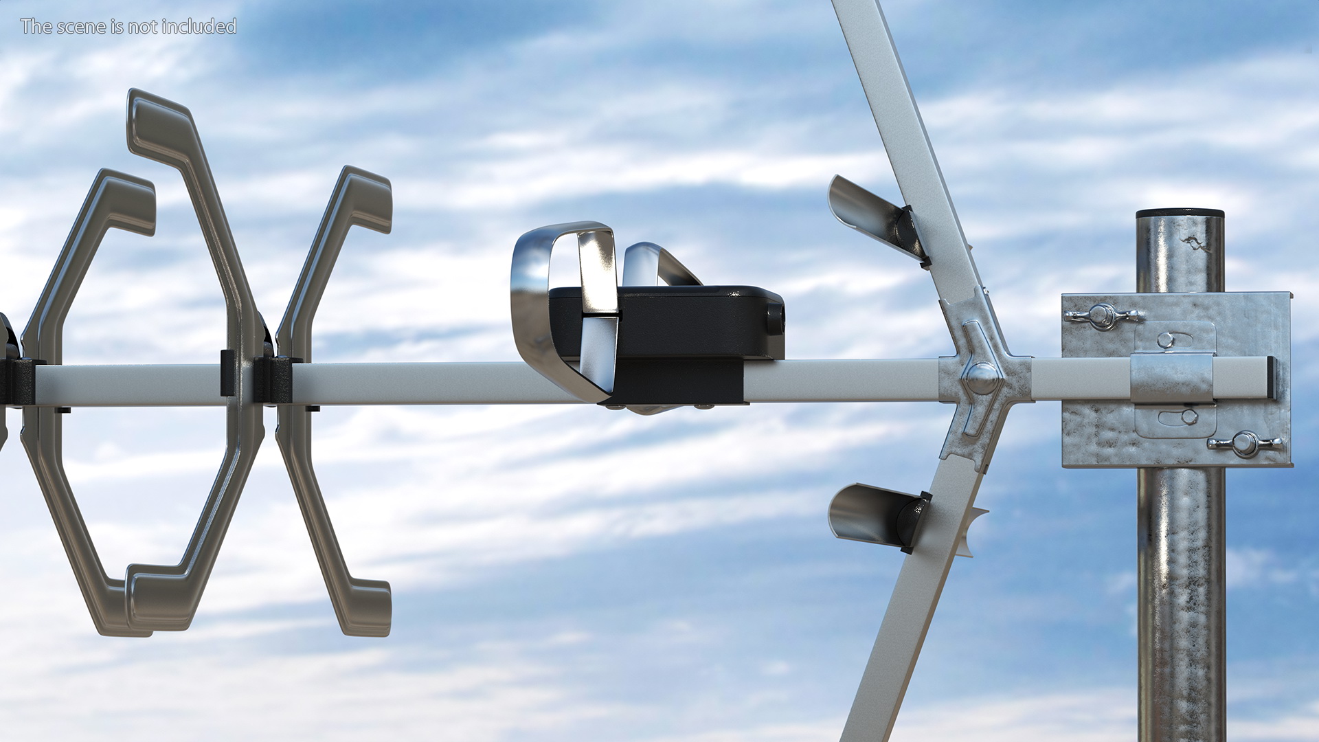 Wideband UHF Digital Aerial 4G Filtered Antenna 3D