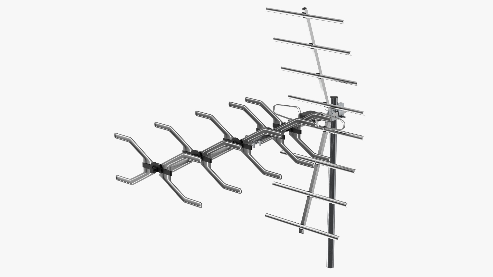 Wideband UHF Digital Aerial 4G Filtered Antenna 3D