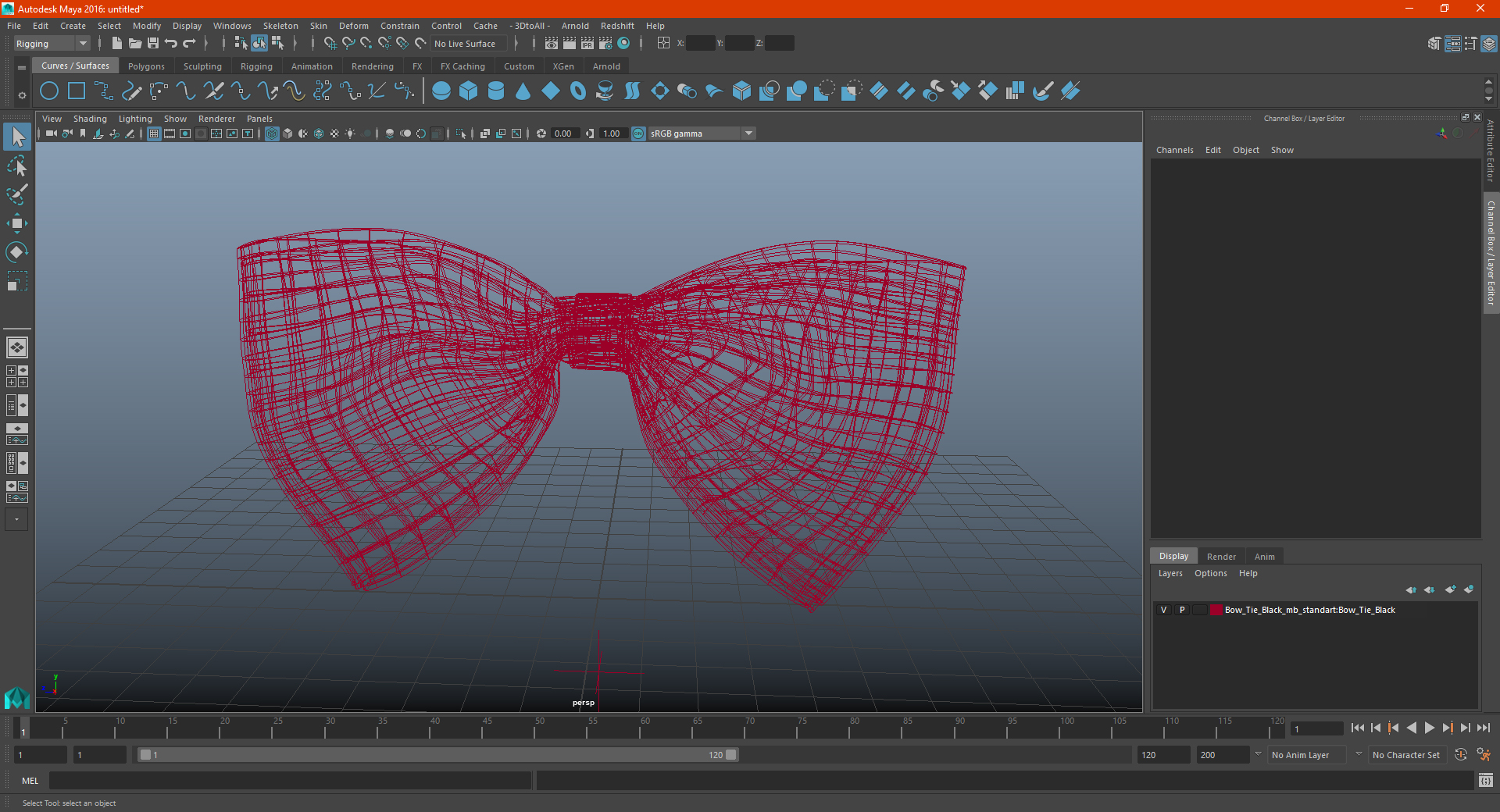 3D Bow Tie Red