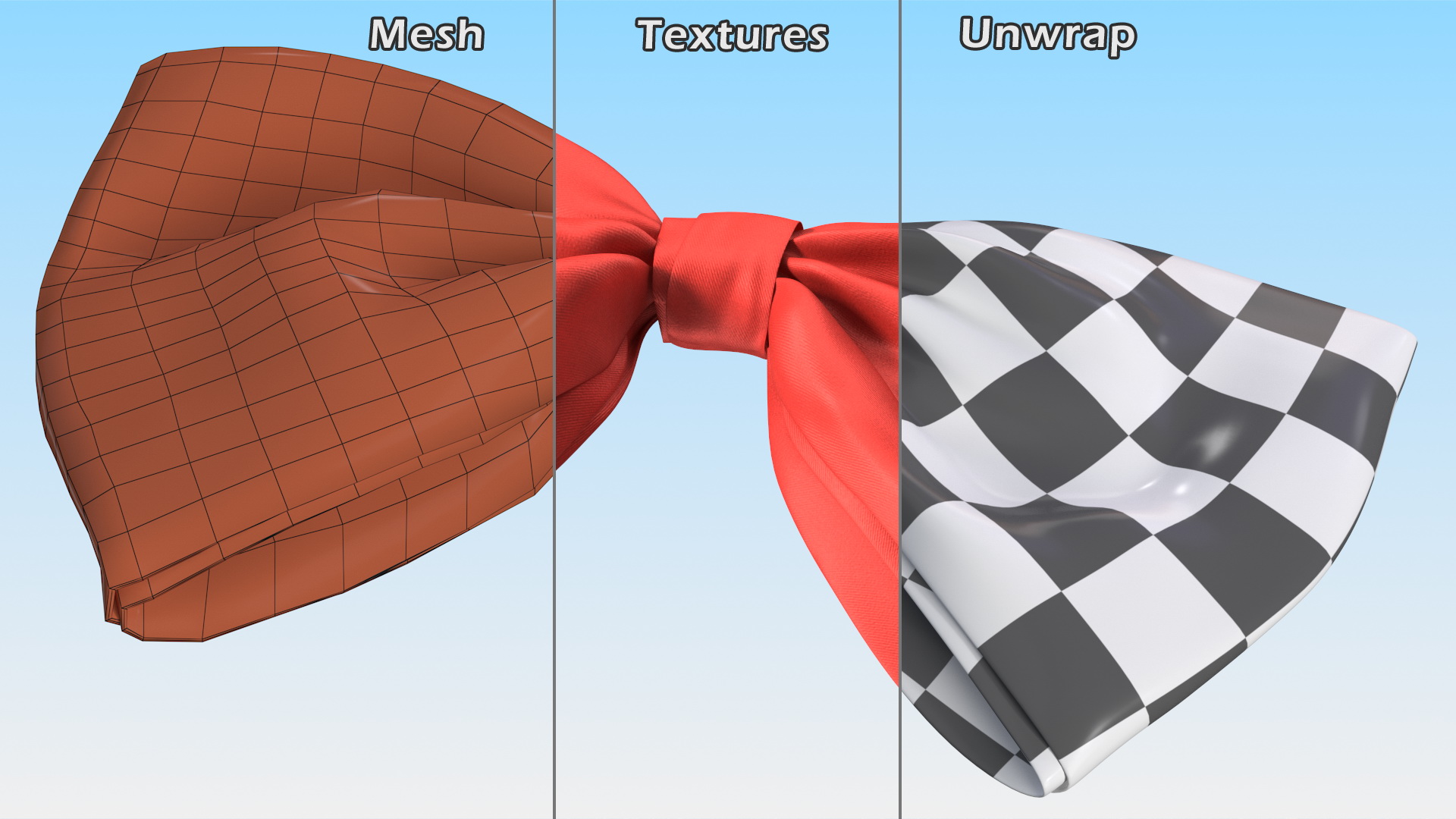 3D Bow Tie Red