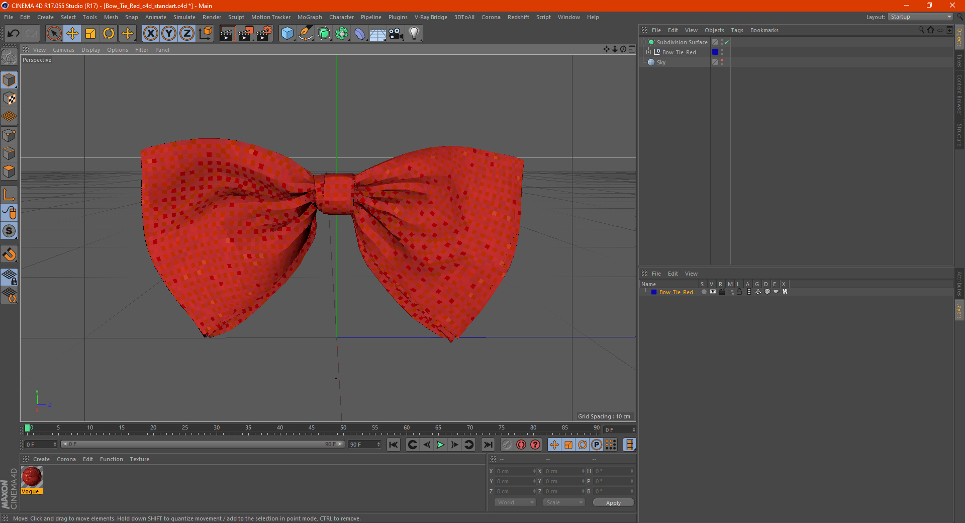 3D Bow Tie Red