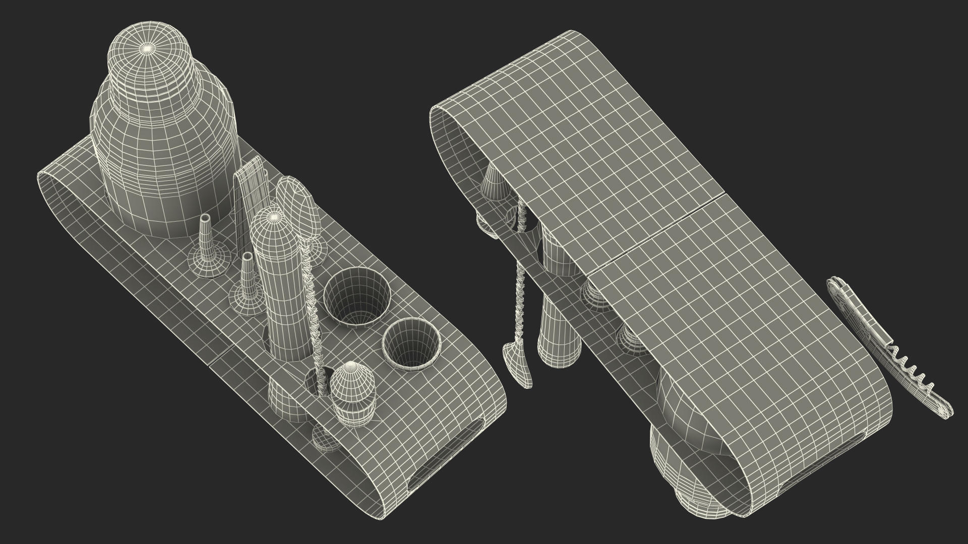 Bartender Kit 12 Piece Copper 3D model