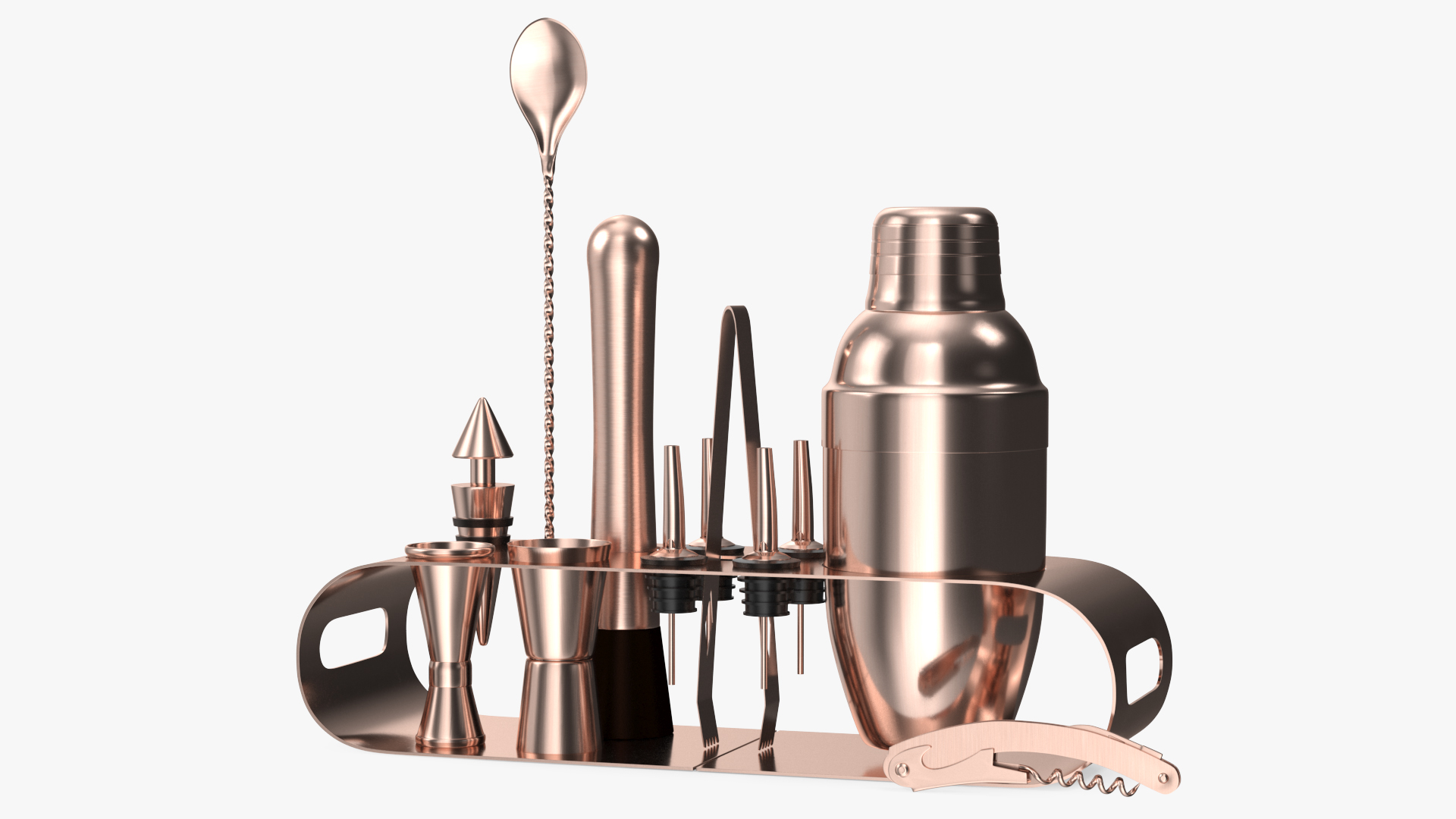 Bartender Kit 12 Piece Copper 3D model