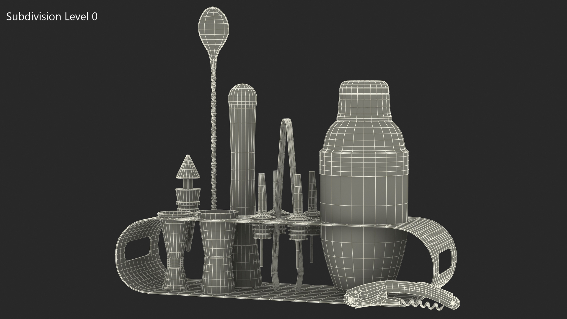 Bartender Kit 12 Piece Copper 3D model