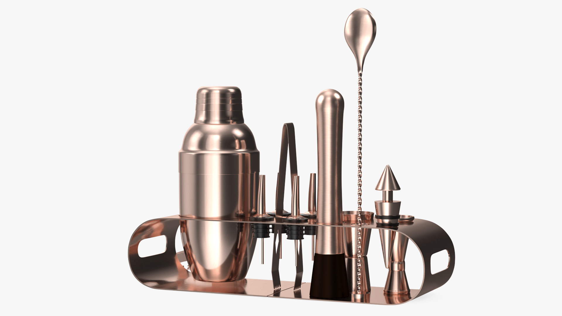 Bartender Kit 12 Piece Copper 3D model