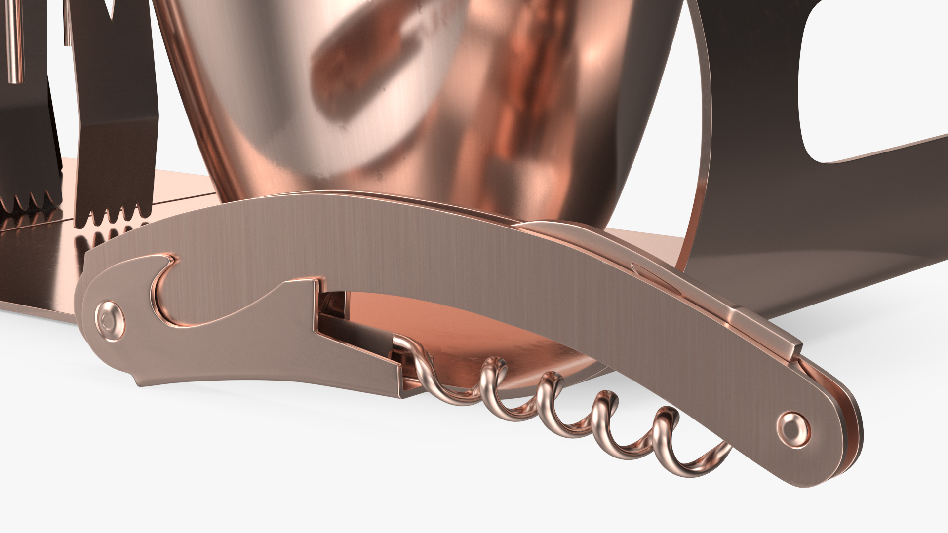 Bartender Kit 12 Piece Copper 3D model