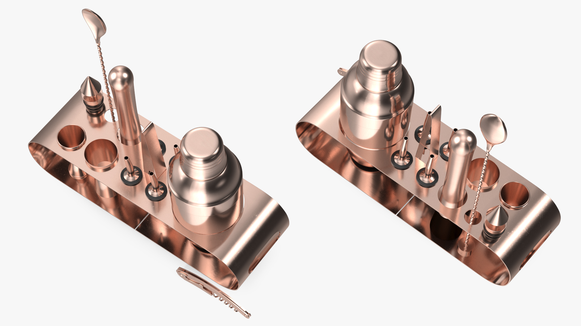 Bartender Kit 12 Piece Copper 3D model