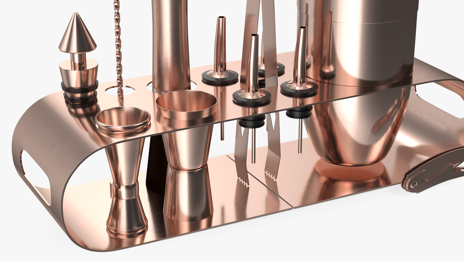 Bartender Kit 12 Piece Copper 3D model