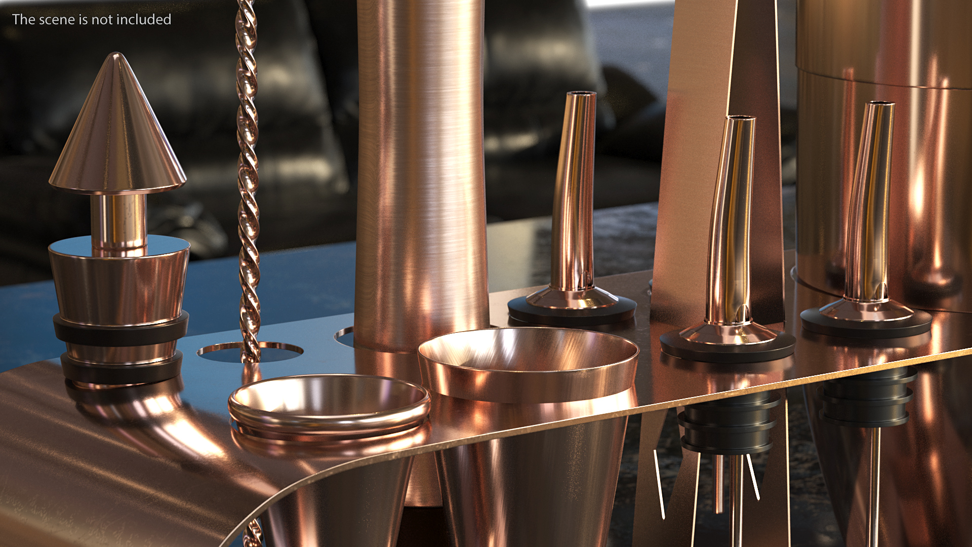 Bartender Kit 12 Piece Copper 3D model