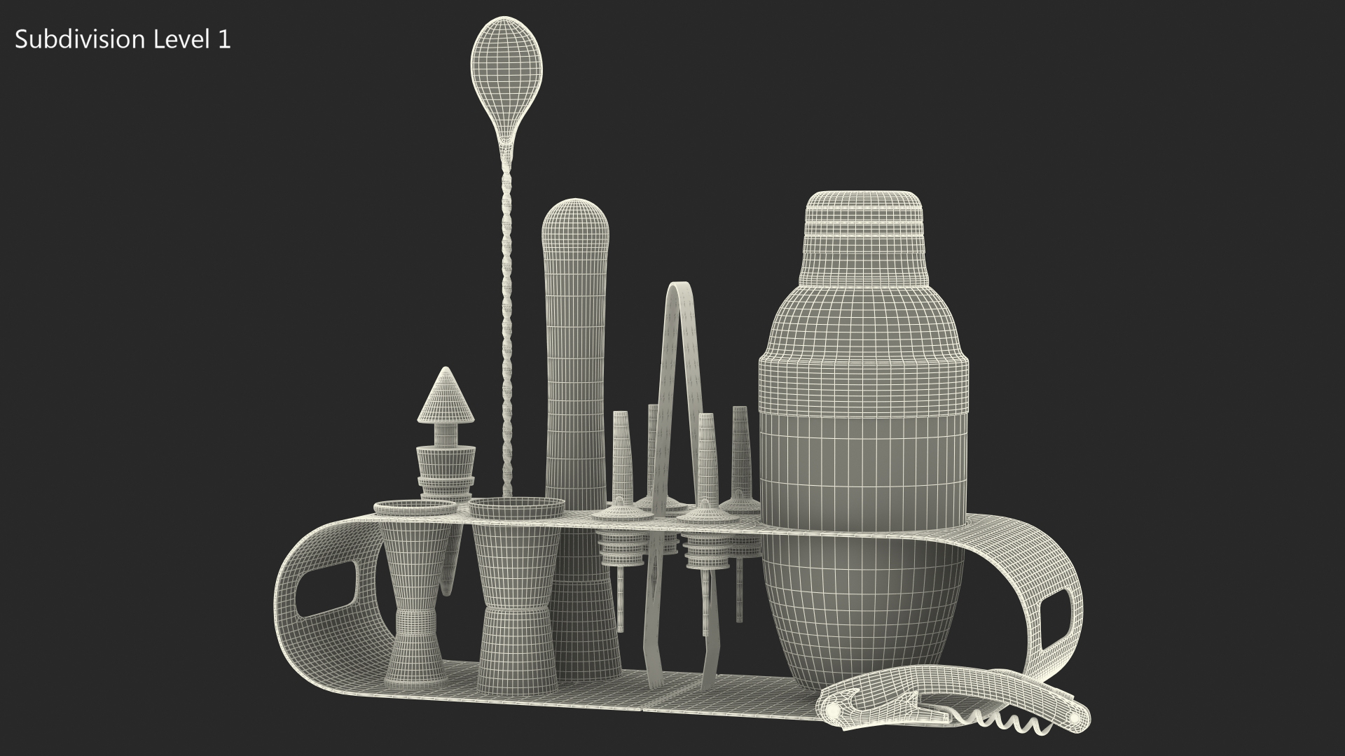 Bartender Kit 12 Piece Copper 3D model