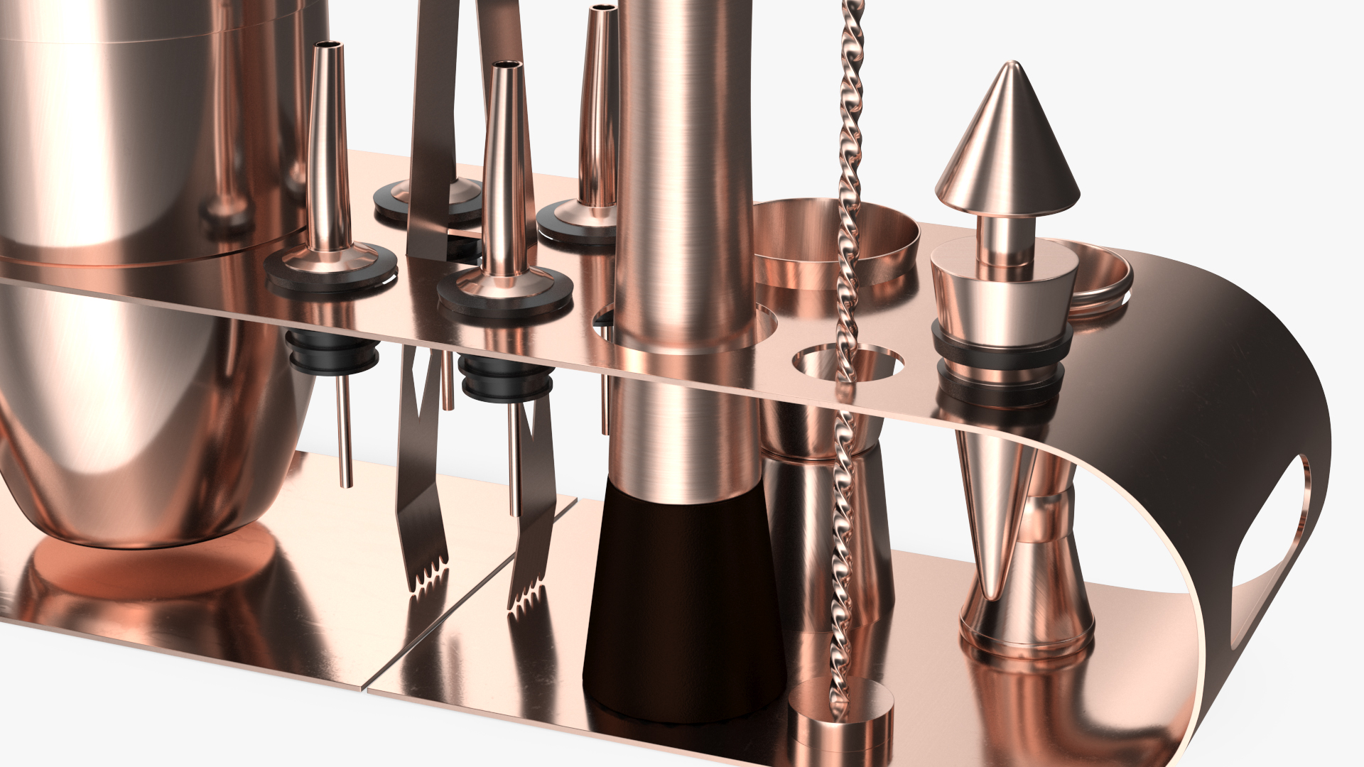 Bartender Kit 12 Piece Copper 3D model