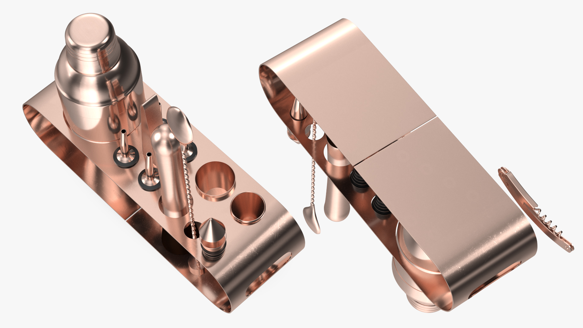Bartender Kit 12 Piece Copper 3D model