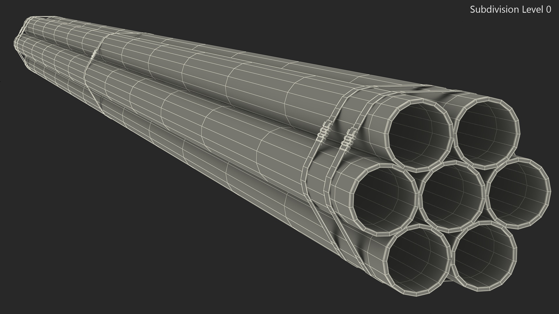 3D model Thick Plastic Pipes Bundle 6 Meters