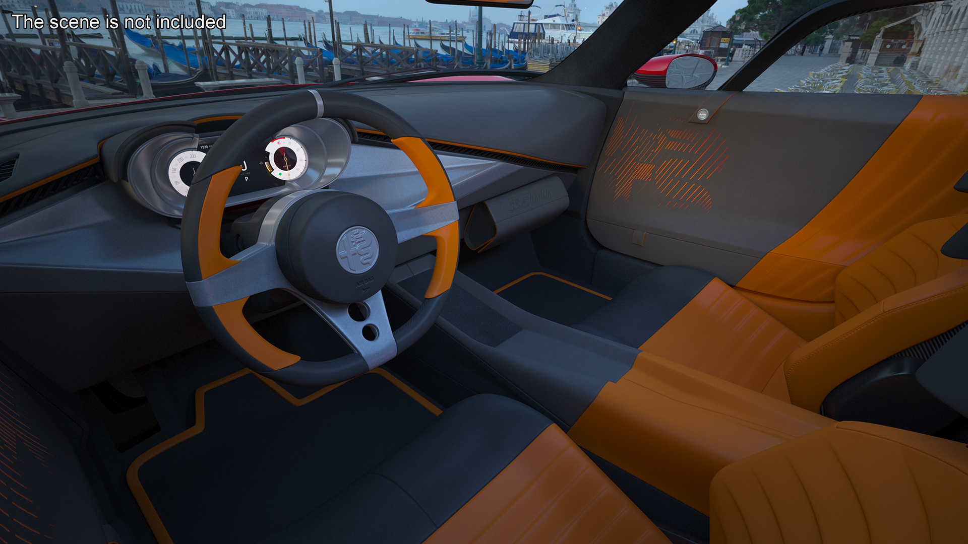 Alfa Romeo 33 Stradale Red Simple Interior 3D