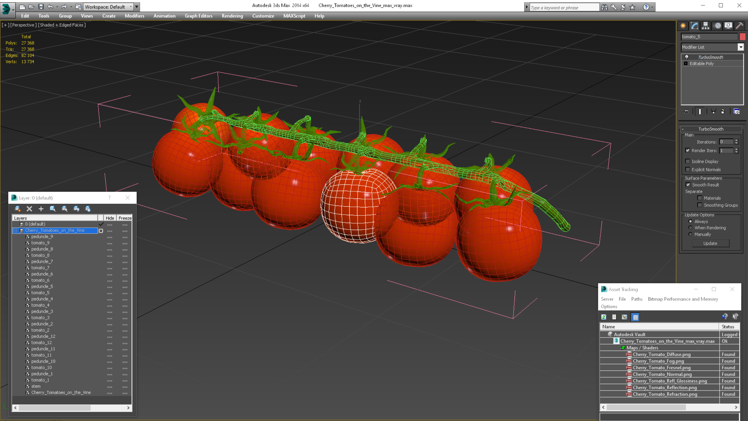Cherry Tomatoes on the Vine 3D