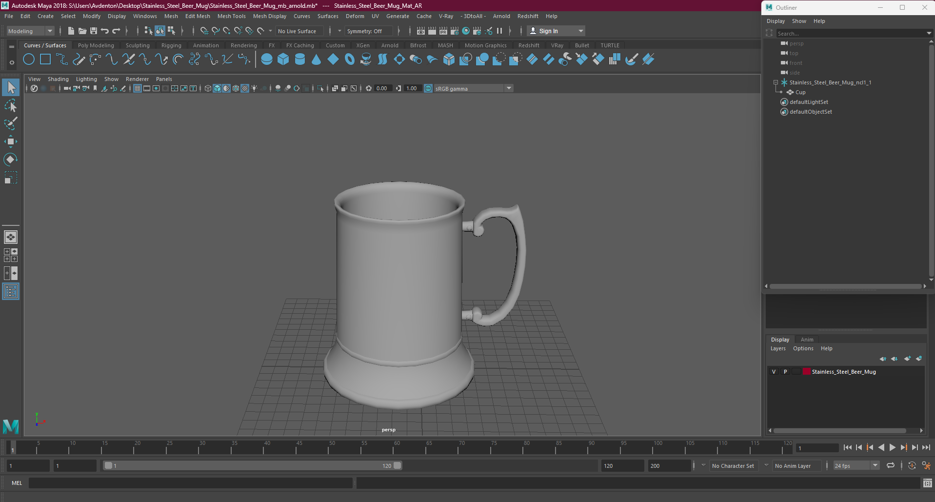 Stainless Steel Beer Mug 3D model