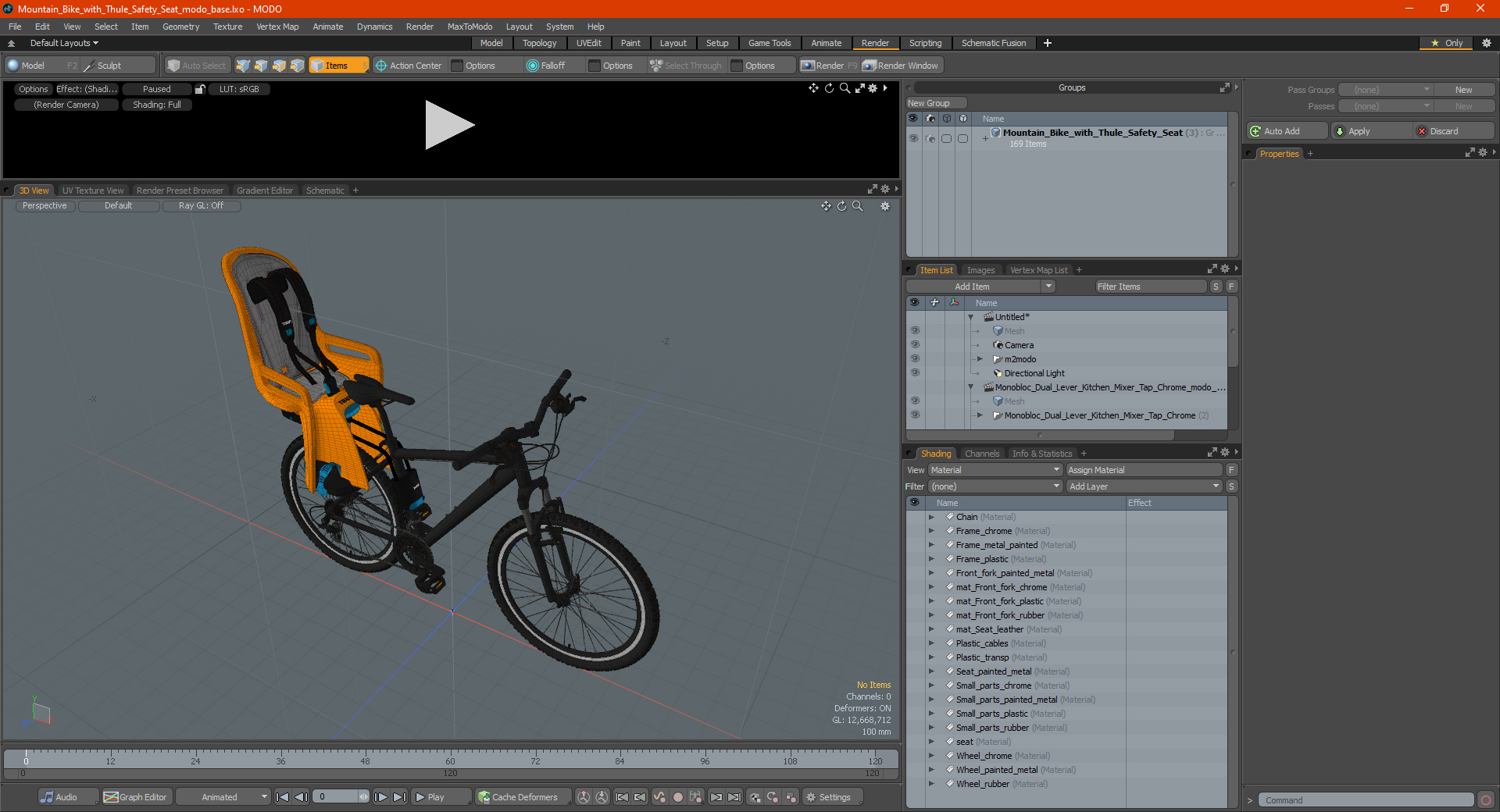3D Mountain Bike with Thule Safety Seat