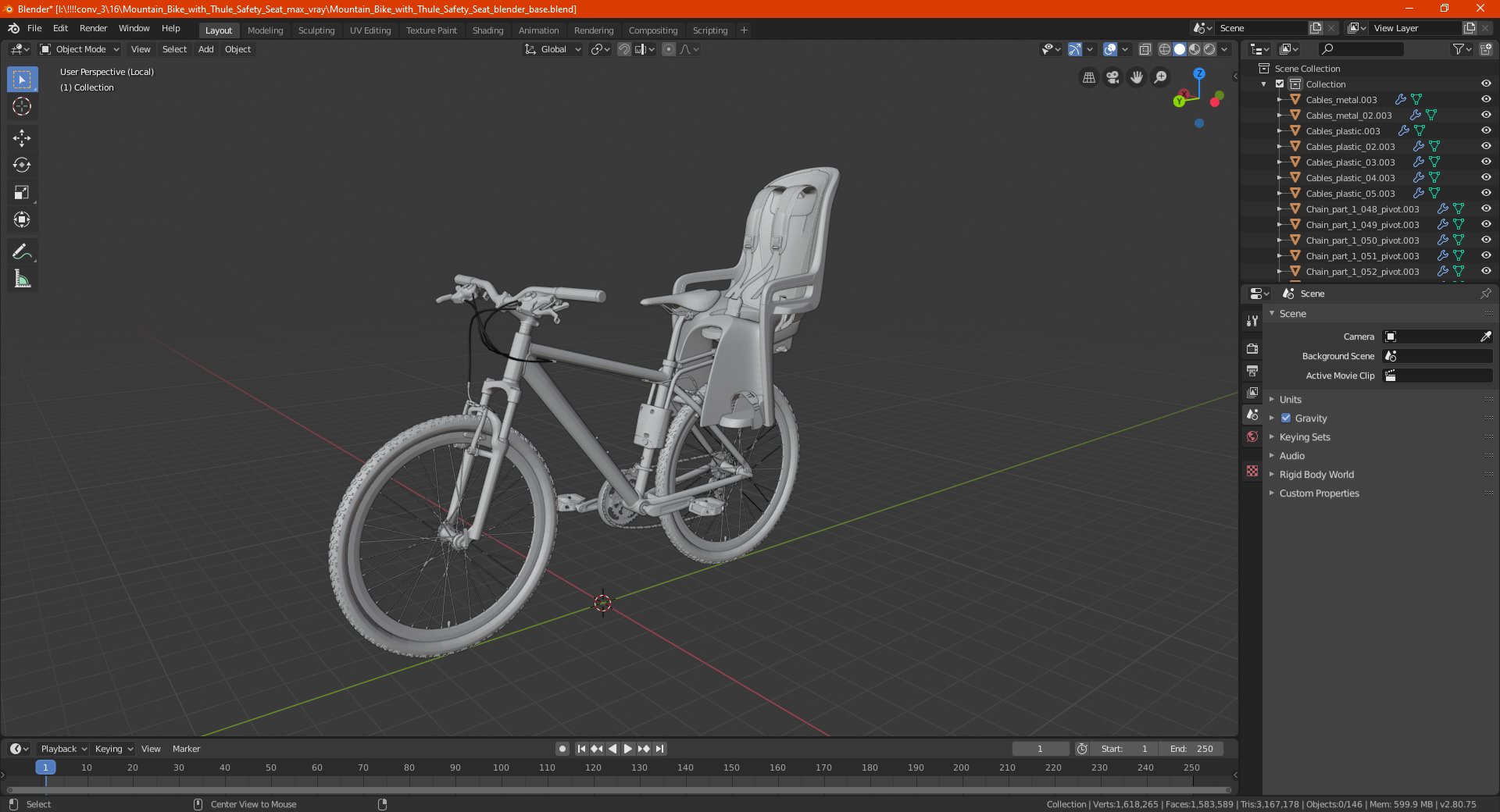 3D Mountain Bike with Thule Safety Seat