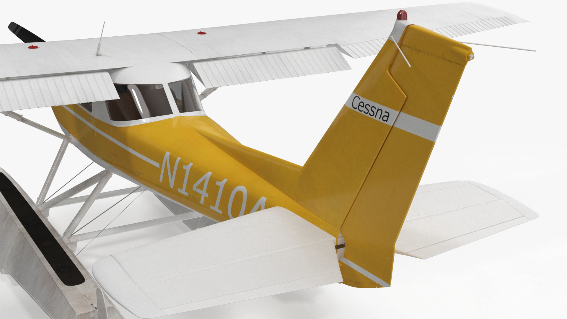3D model Cessna 150 Seaplane on Floats Rigged for Maya