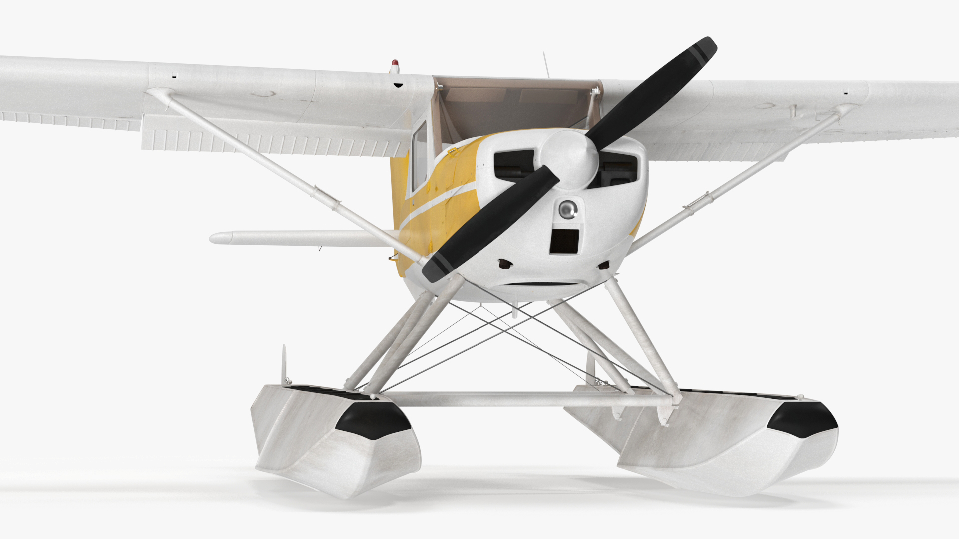 3D model Cessna 150 Seaplane on Floats Rigged for Maya