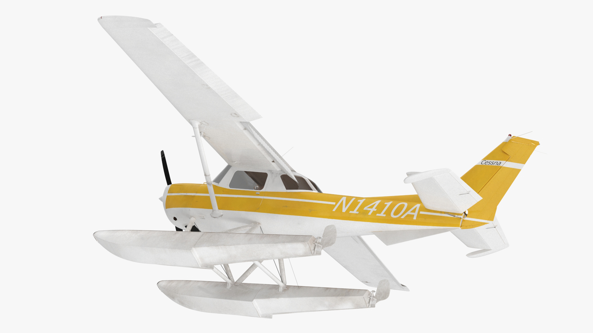 3D model Cessna 150 Seaplane on Floats Rigged for Maya