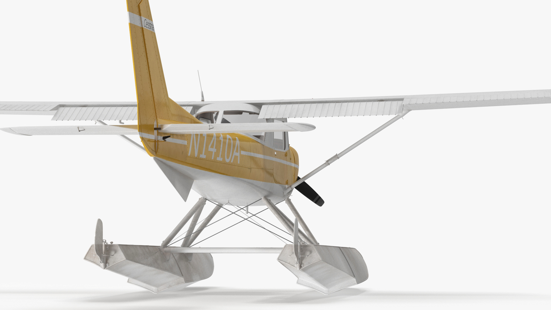 3D model Cessna 150 Seaplane on Floats Rigged for Maya