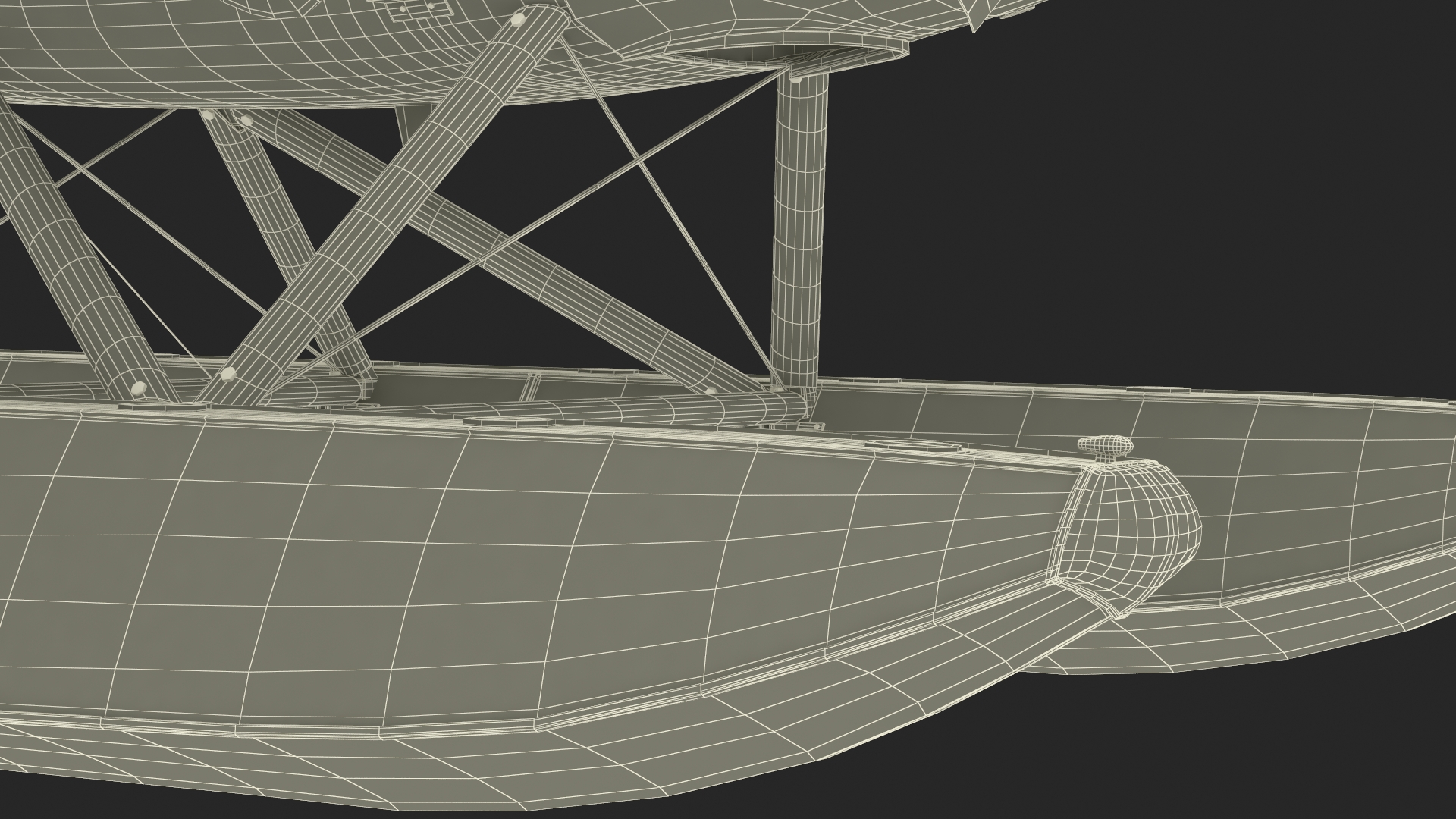 3D model Cessna 150 Seaplane on Floats Rigged for Maya