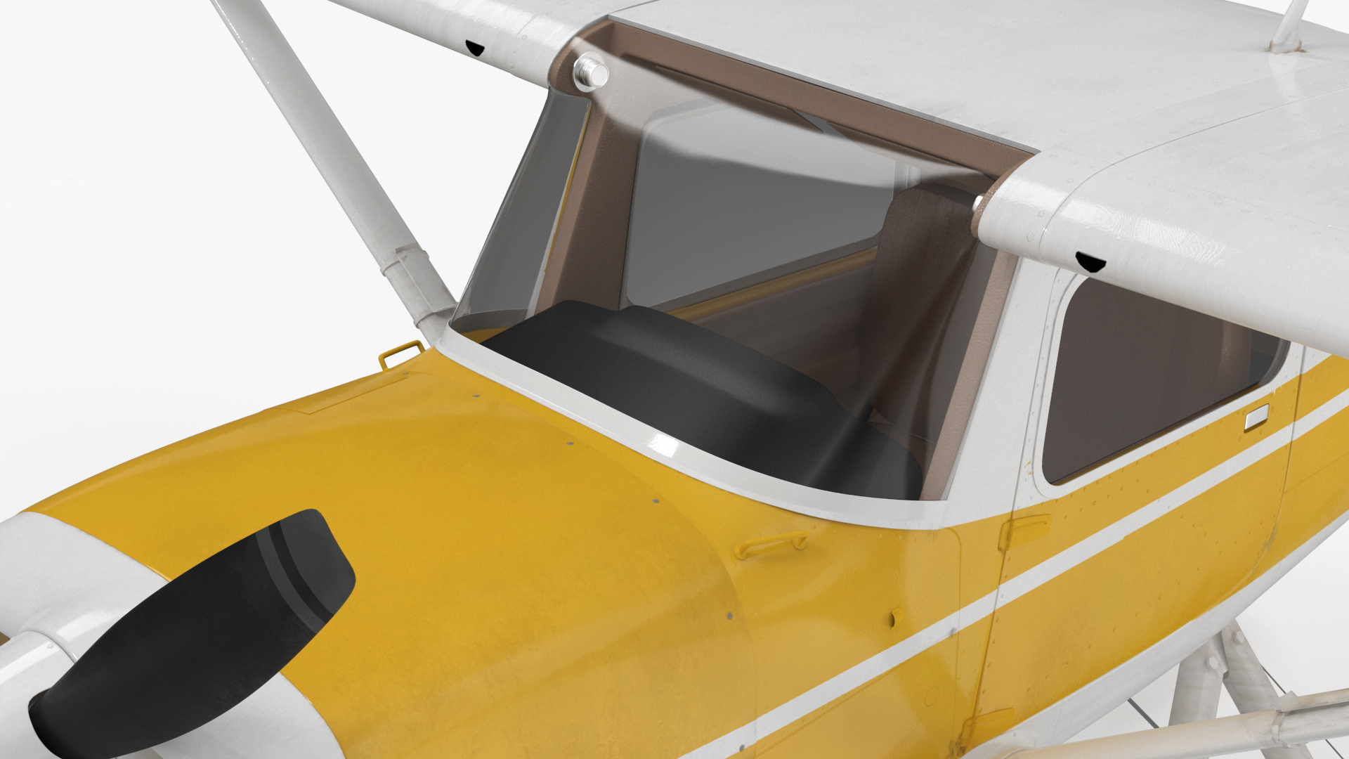 3D model Cessna 150 Seaplane on Floats Rigged for Maya