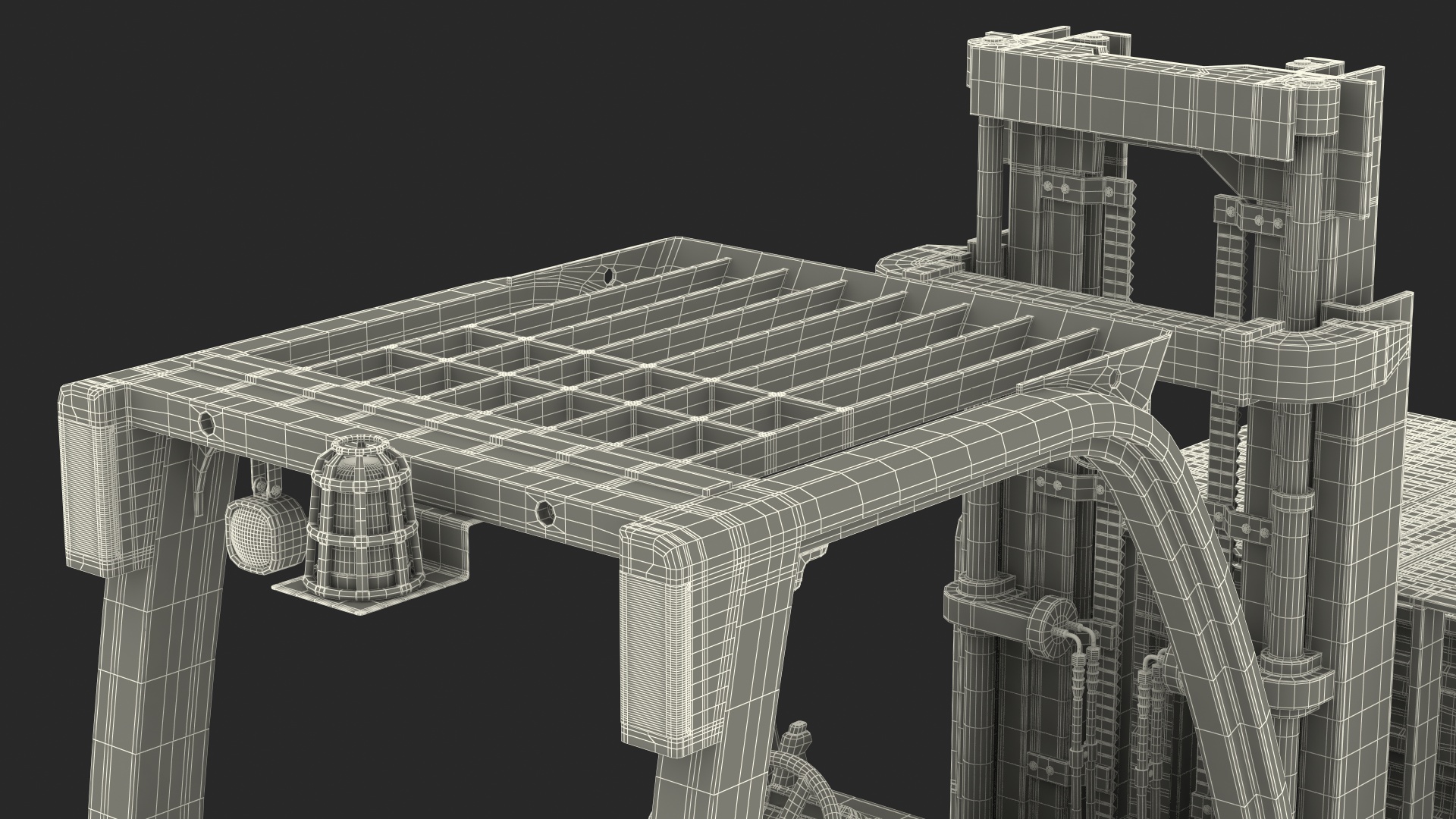 3D Forklift Toyota with Red Bricks Stacked on Wooden Pallet