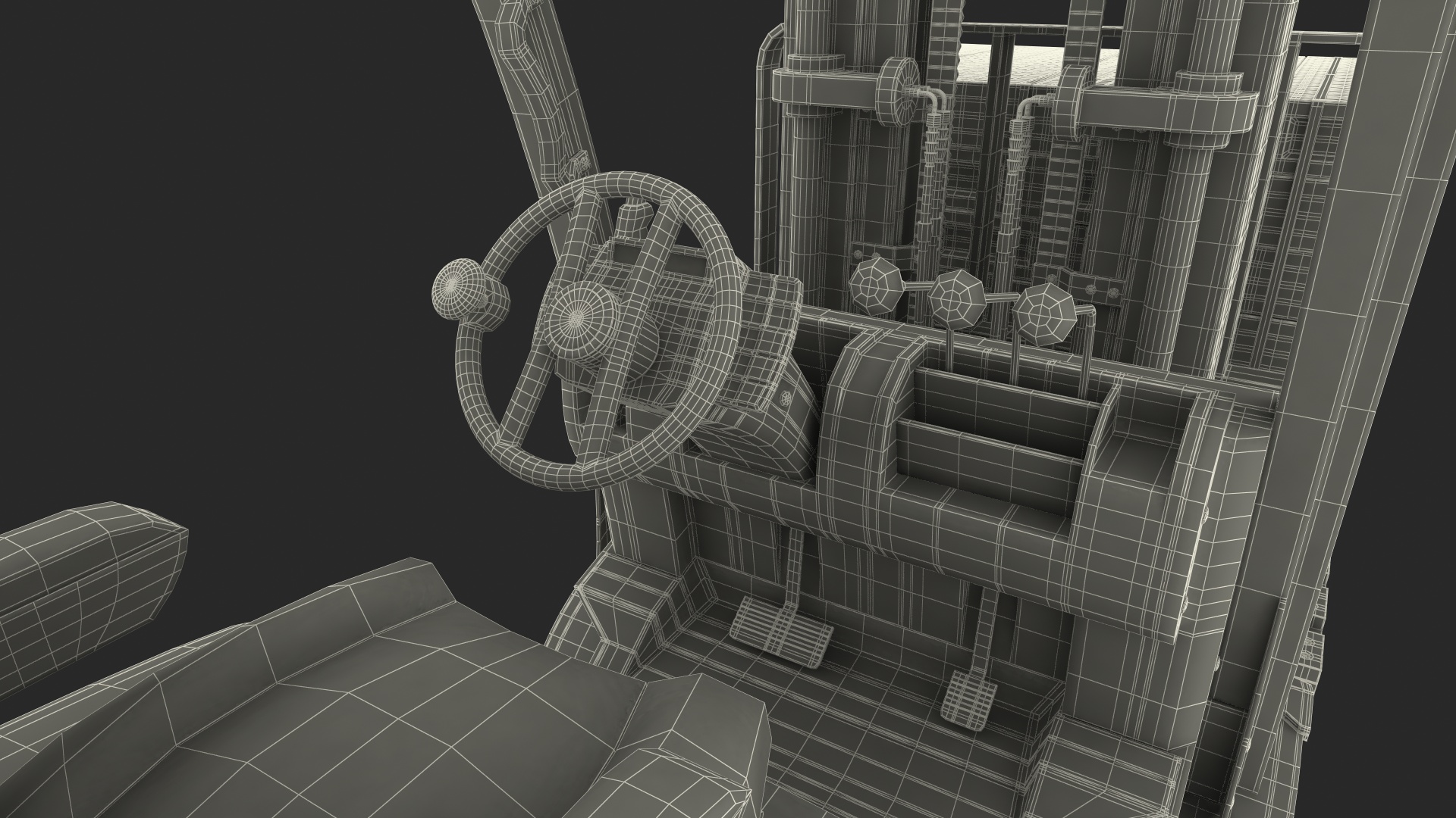 3D Forklift Toyota with Red Bricks Stacked on Wooden Pallet