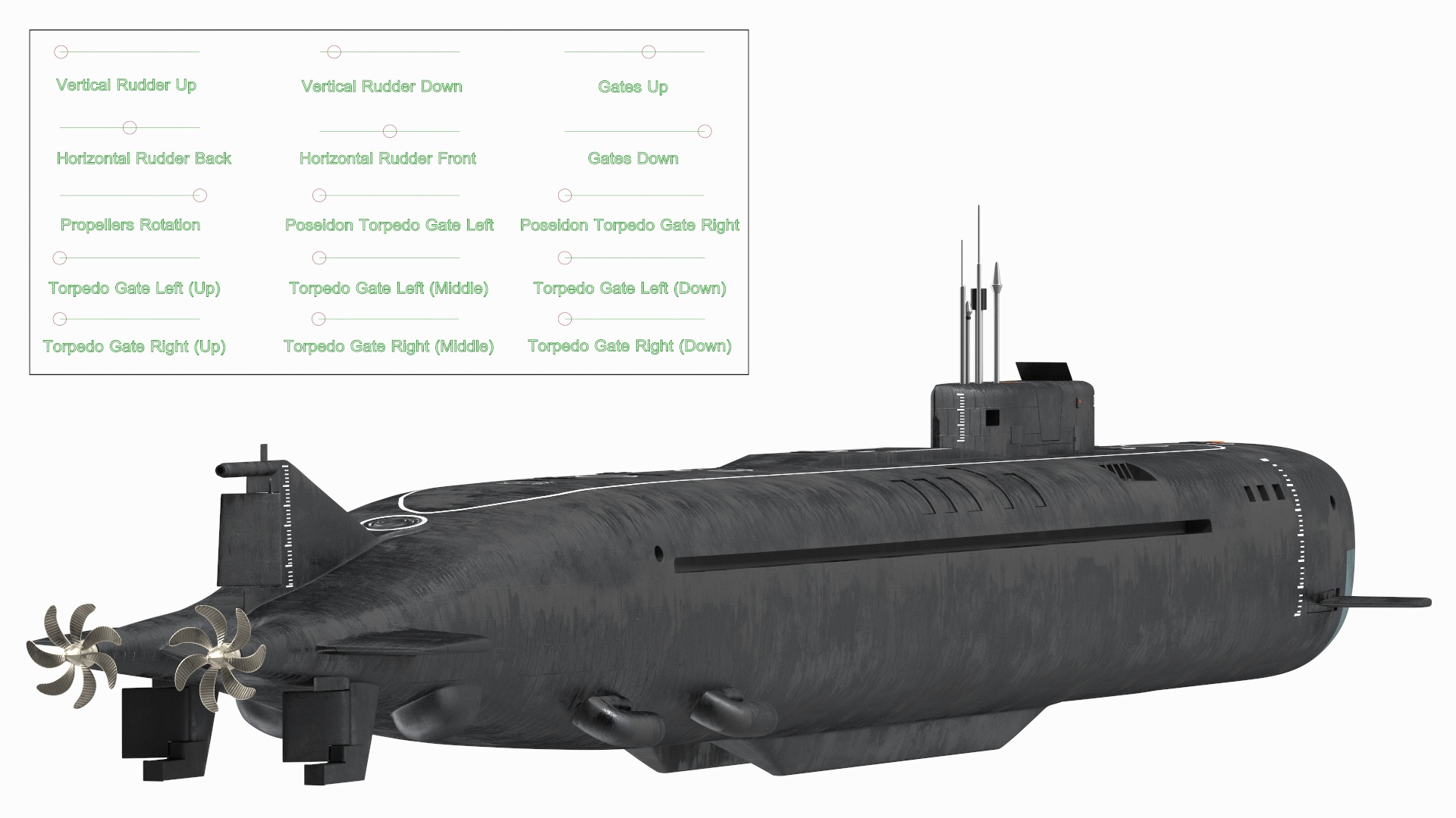 3D model Submarine Belgorod K-329 OSCAR II Rigged