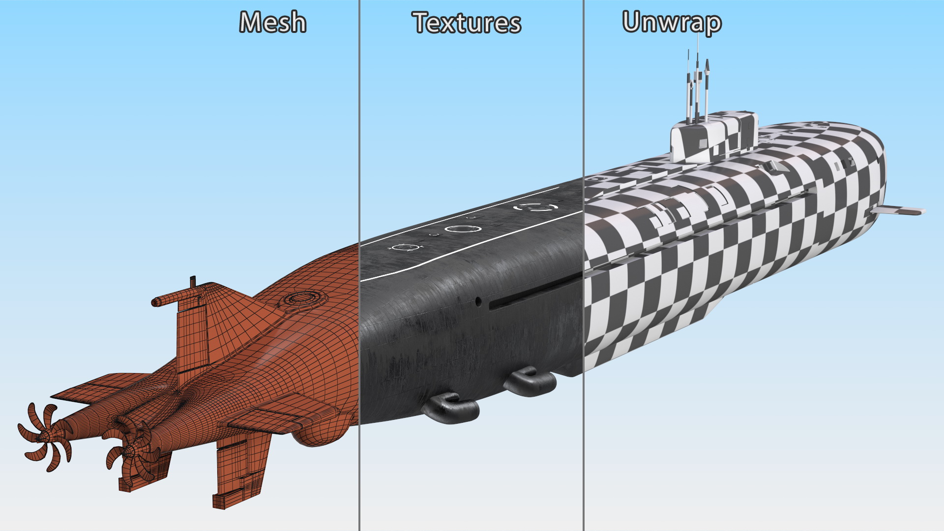 3D model Submarine Belgorod K-329 OSCAR II Rigged