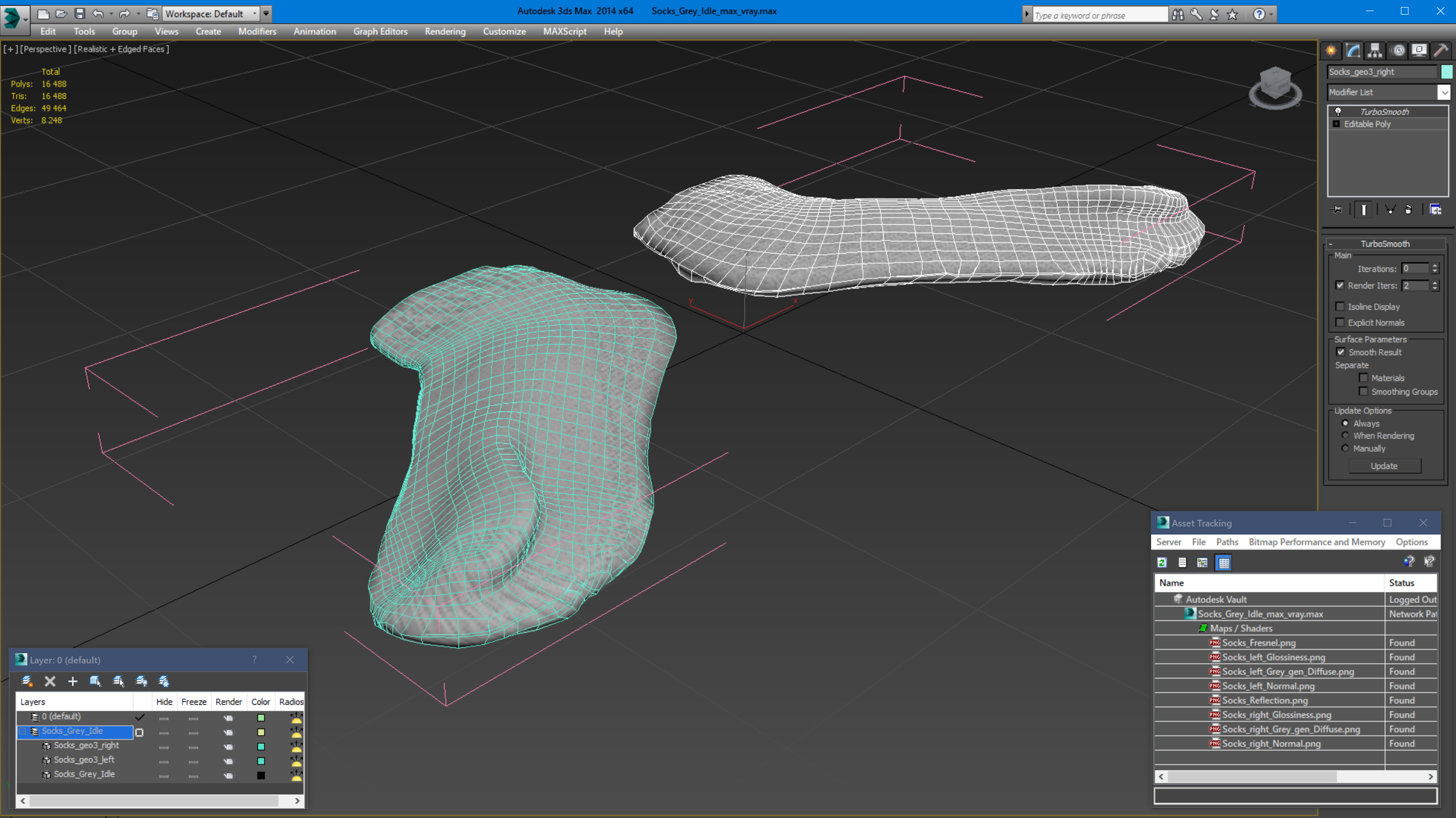 3D model Socks Grey Idle