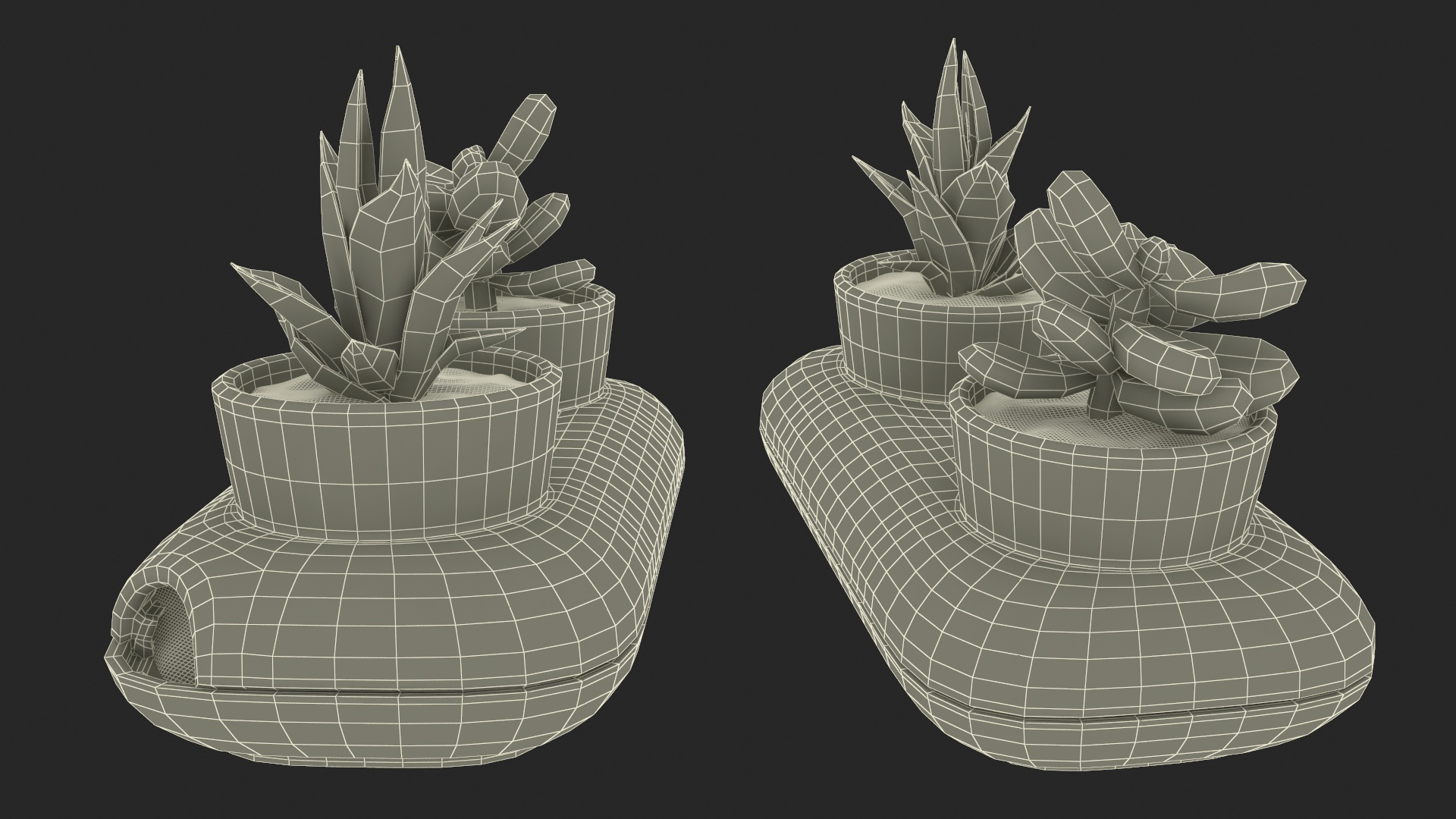 3D model Sagaform Double Herb Pot Beige