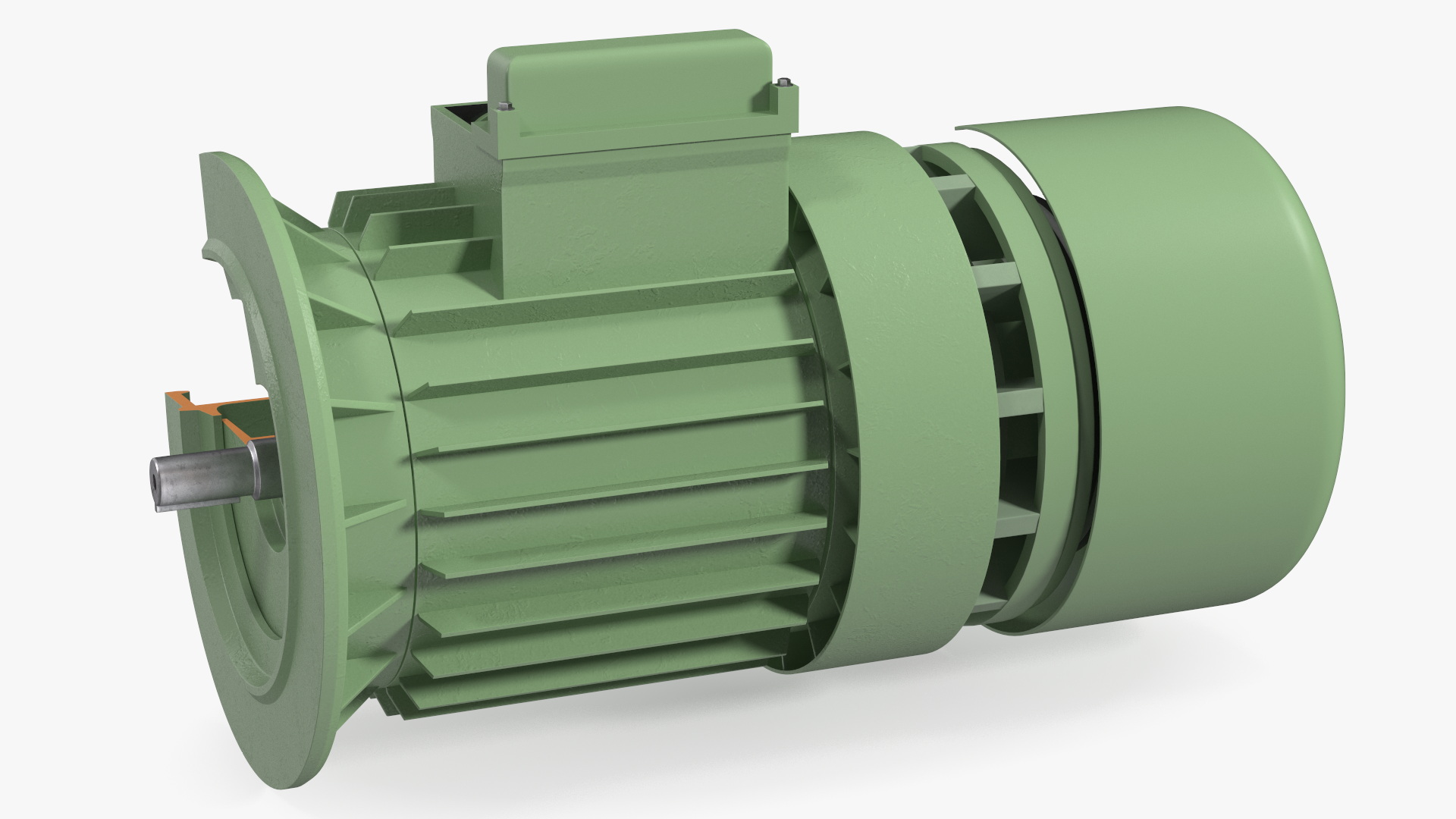3D Electric Motor Cutaway Green model