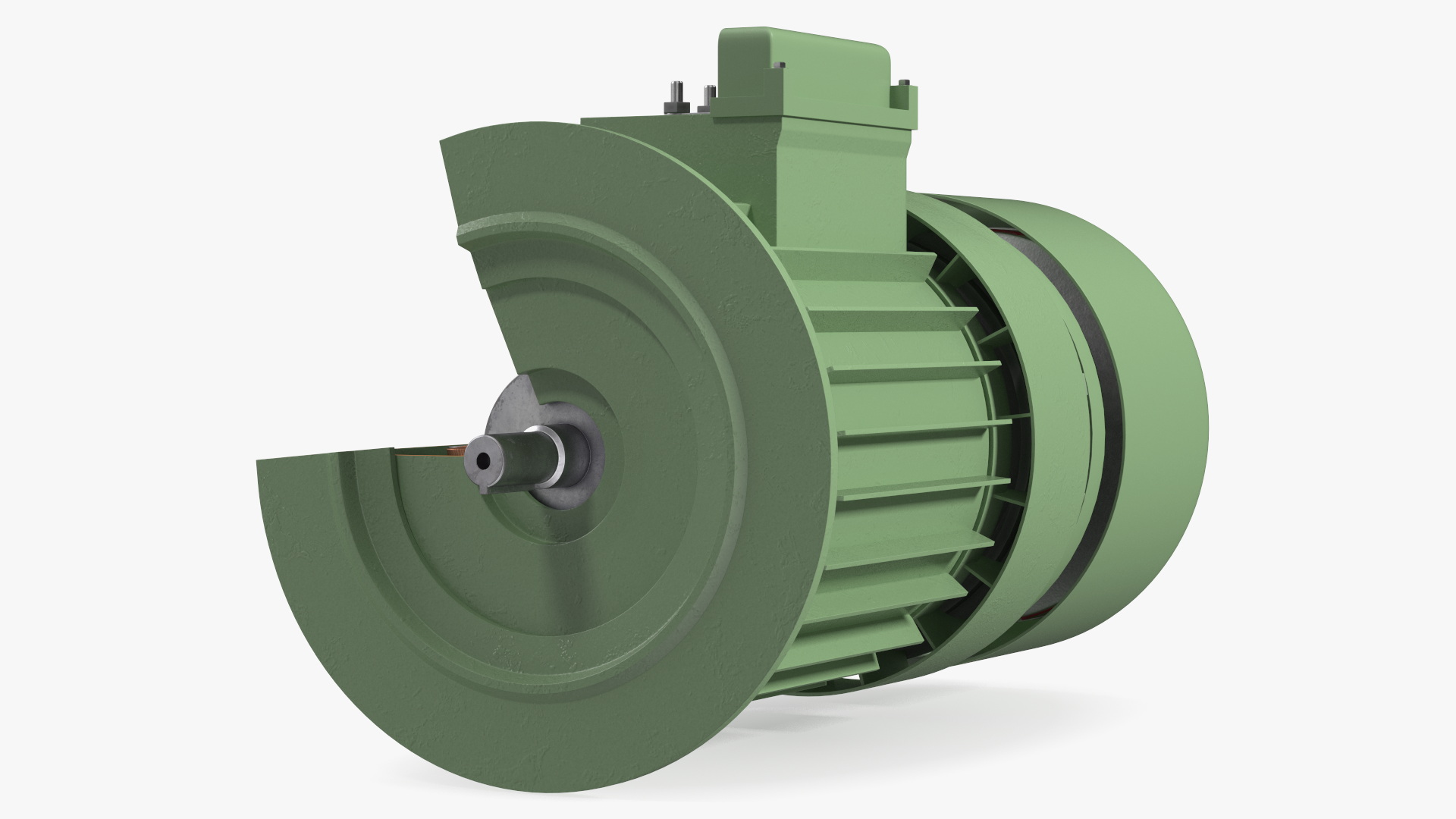3D Electric Motor Cutaway Green model