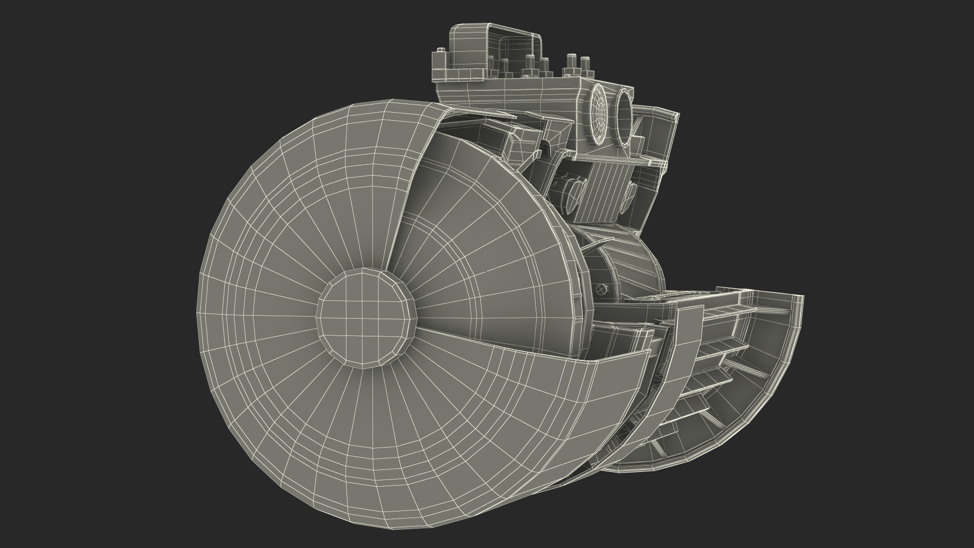 3D Electric Motor Cutaway Green model