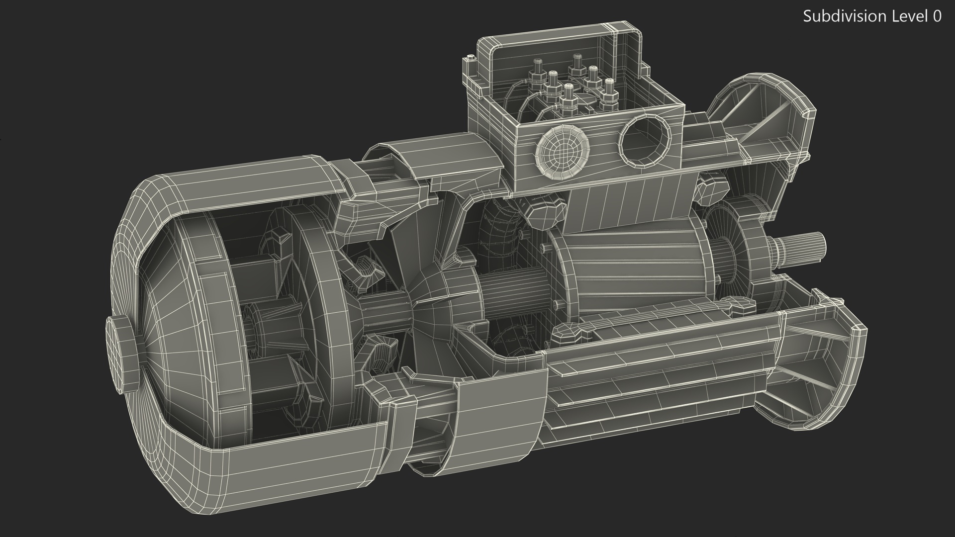 3D Electric Motor Cutaway Green model
