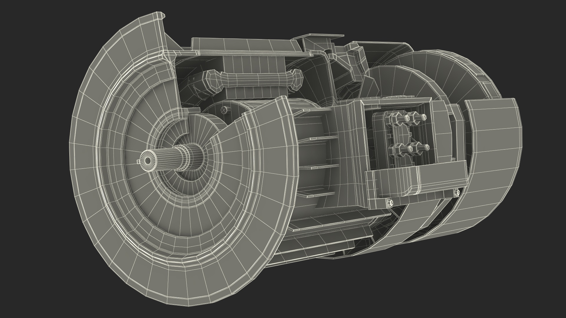 3D Electric Motor Cutaway Green model
