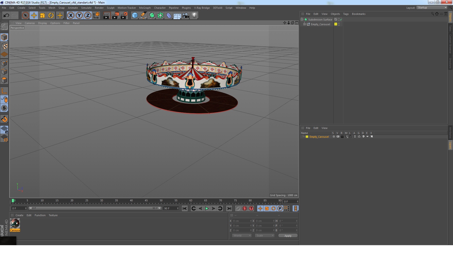 Empty Carousel 3D model