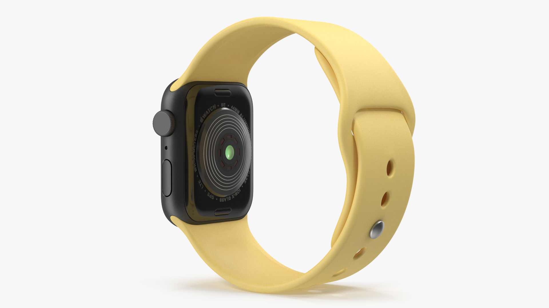 Apple Watch SE Black with Yellow Band 3D